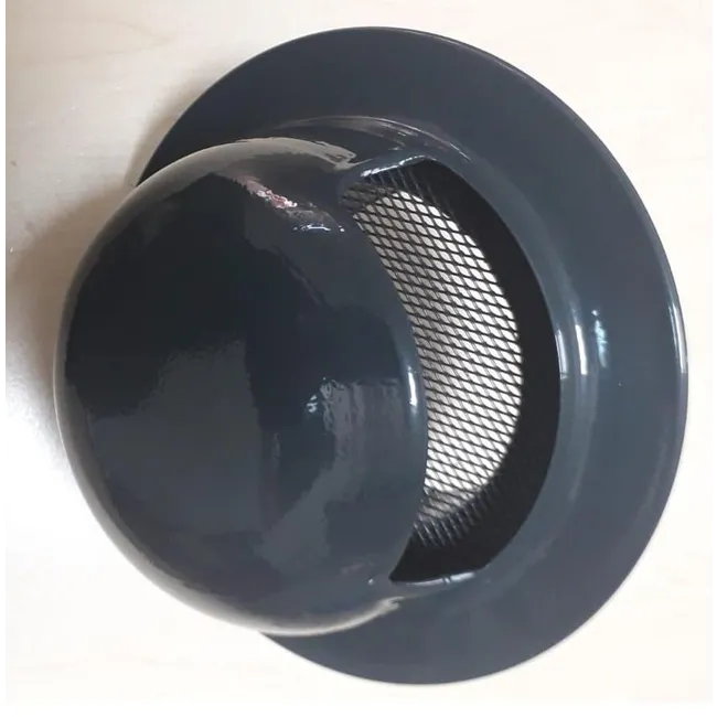 TEMMENFEZ ASPİRATÖR FAN MENFEZİ TEREKLİ ÇAP 100 MM ANTRASİT GRİ