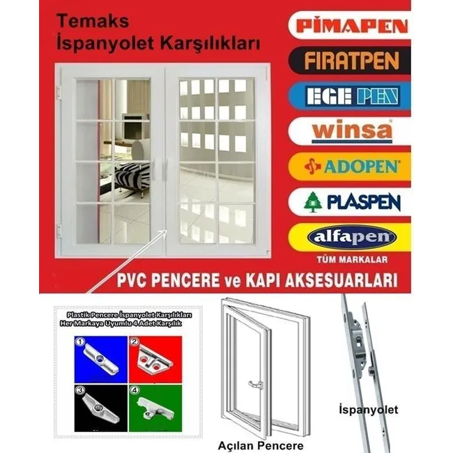 Pimapen Zendow Pencere İspanyolet Karşılığı  13 Aks Kilit Karşılığı